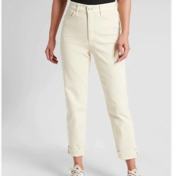 Athleta Size 12 Flex Straight Leg Ankle Jean in Bone Cream Ecru - Picture 1 of 14